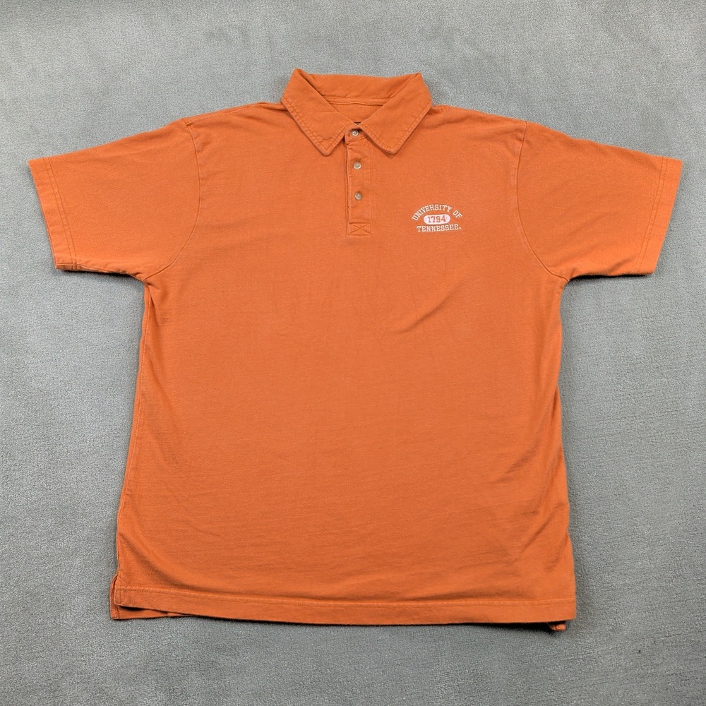 Jones & Mitchell Size L Mens Orange University of Tennessee Polo Shirt Vintage